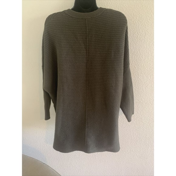 Adrianna Papell Olive Green Boxy V-Neck Lightweight Pullover Sweater M - Picture 12 of 12